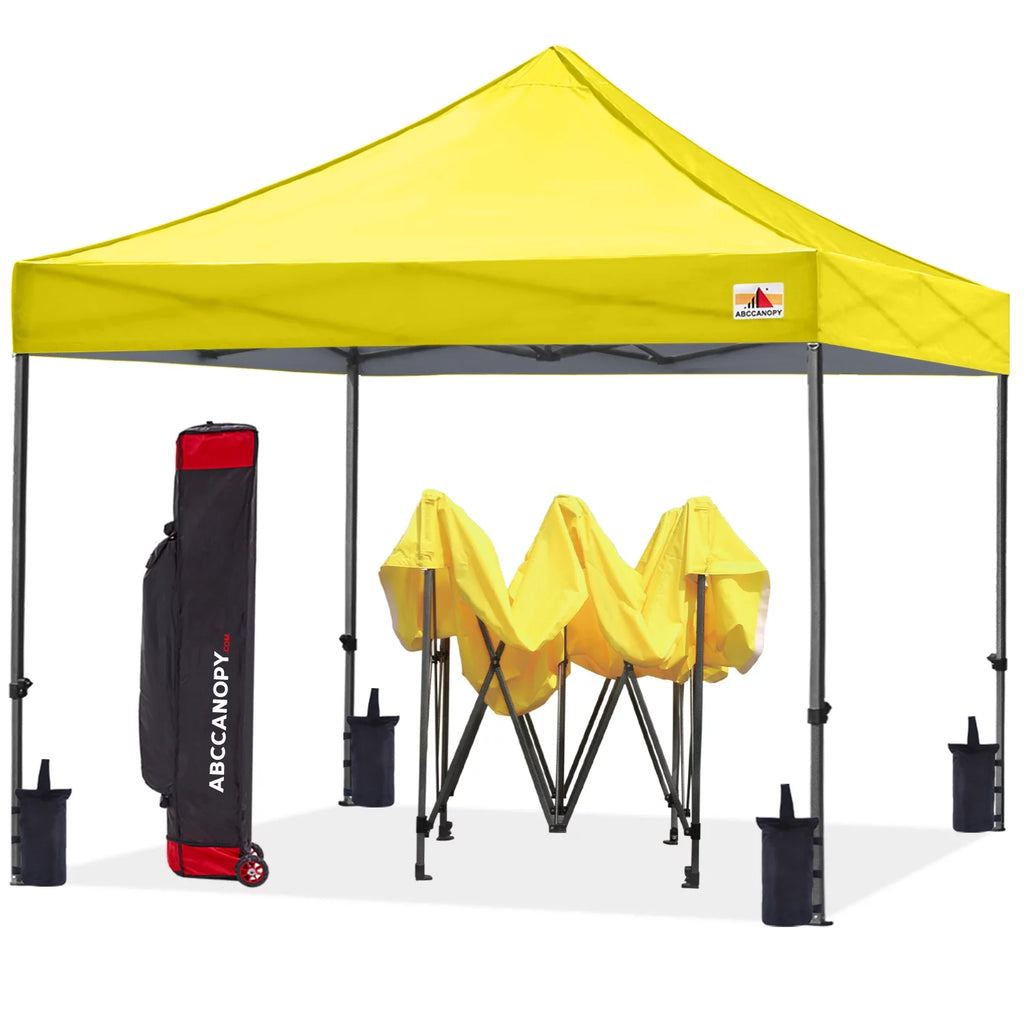 10 ft x 10 ft White Metal Pop-Up Canopy Tent with Walls Z739