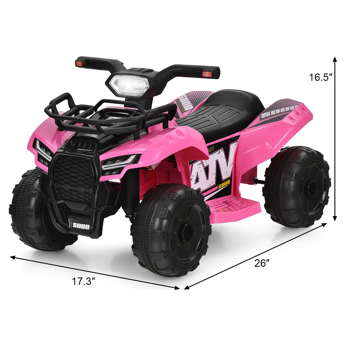 6V Kids ATV Quad Electric Ride On Car with LED Light Black P10249