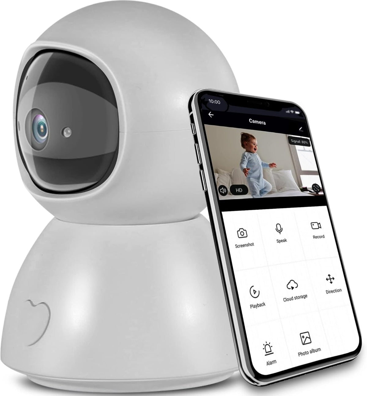 1080p WiFi Baby Monitor Indoor Security Camera with Night Vision H48141