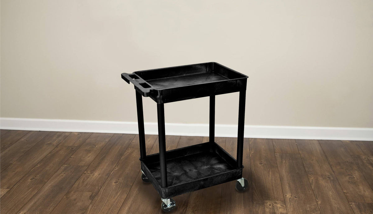 Black 2 Shelves Utility Cart S69749