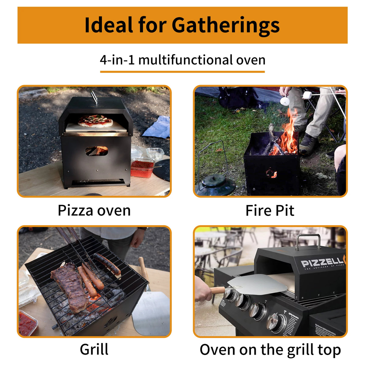 Black 16 inch Wood Fired Pizza Oven E22595