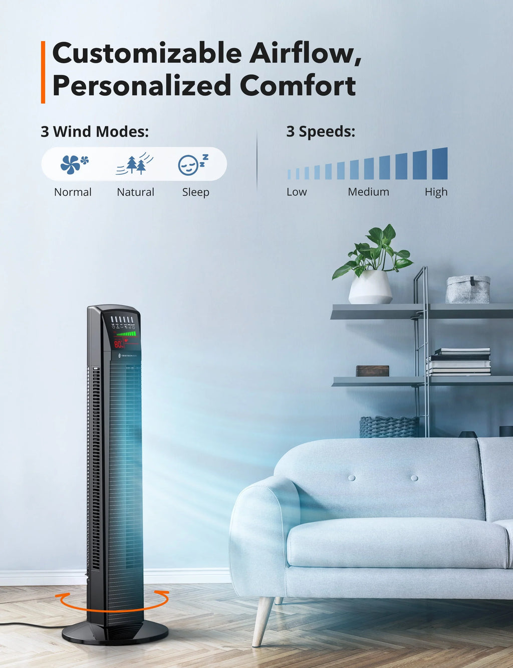 Oscillating Tower Fan with Remote A64915