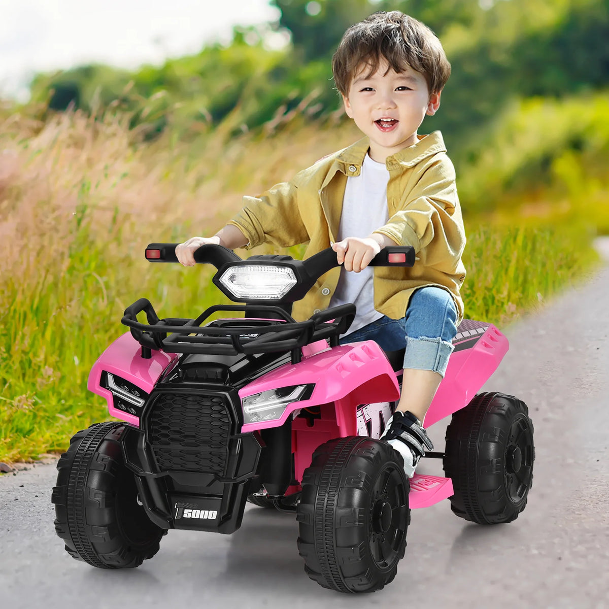6V Kids ATV Quad Electric Ride On Car with LED Light Black P10249