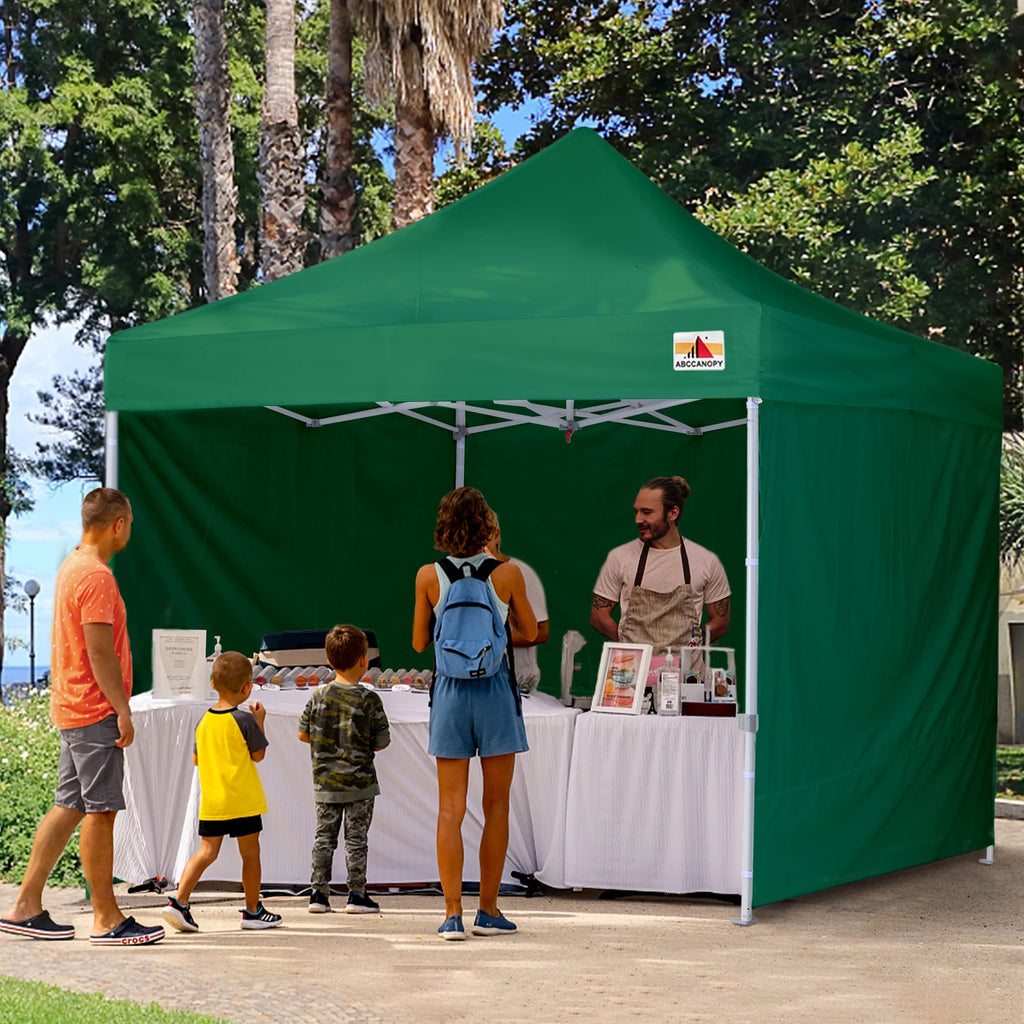 10 ft x 10 ft White Metal Pop-Up Canopy Tent with Walls Z739