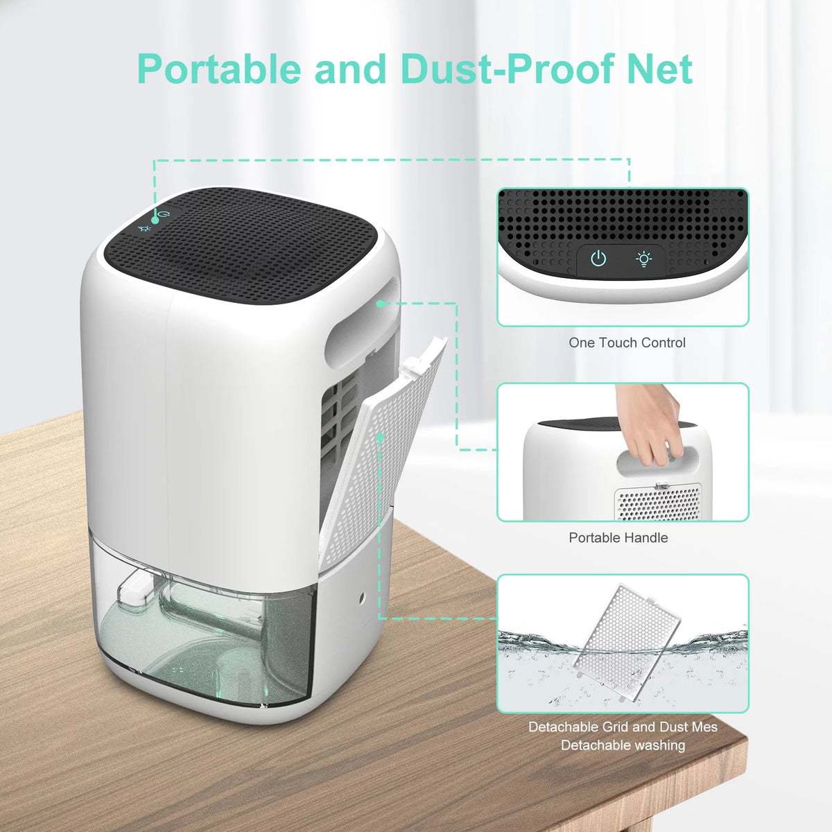 Portable Ultra Quiet Dehumidifier 1000ML G83294