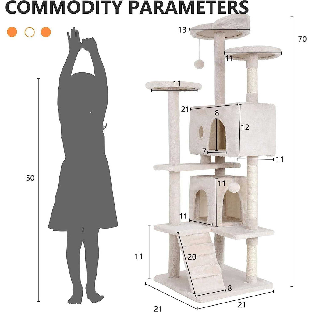 70-in Cat Tree Tower with Scratching Post S7426