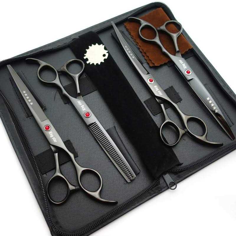 7.0in Titanium 4pcs Dog Grooming Scissors Set F10444