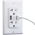 20 Amp 125v 2 USB Rapid Charging Outlet M48899