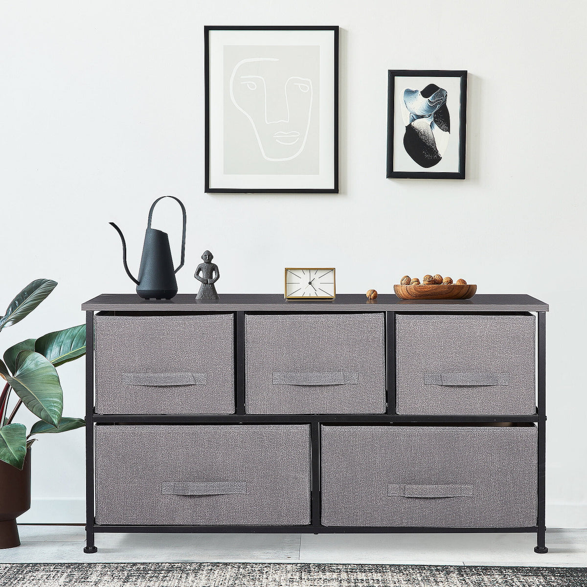 5 Drawers Fabric Dresser Storage Tower X704229