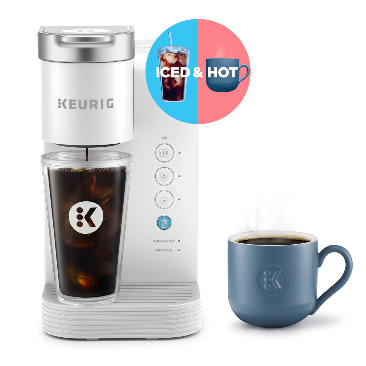 White Iced and Hot Single-Serve Coffee Maker V601