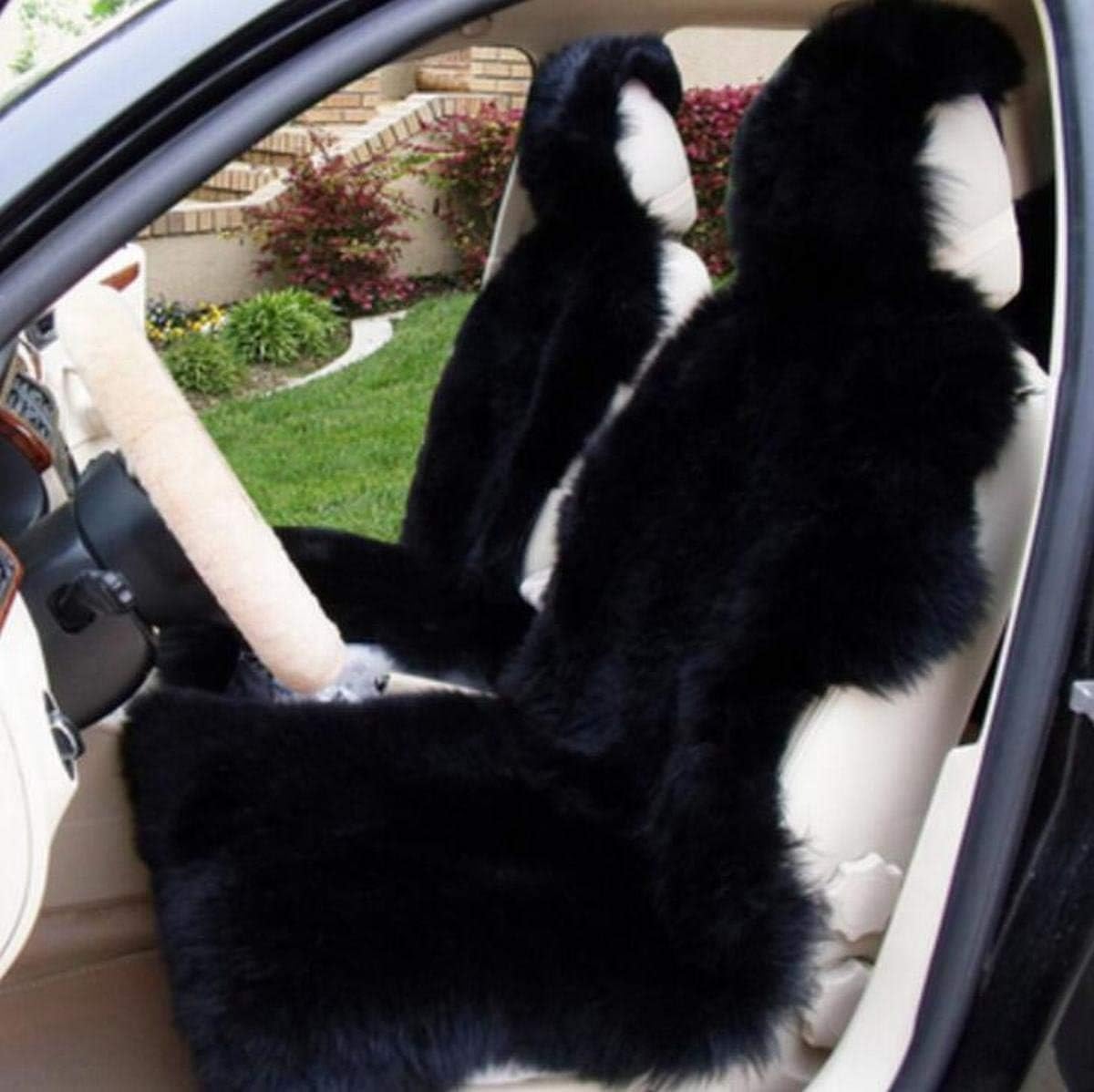 White Genuine Australia Sheepskin Car Seat Cover 1 Piece Q31656