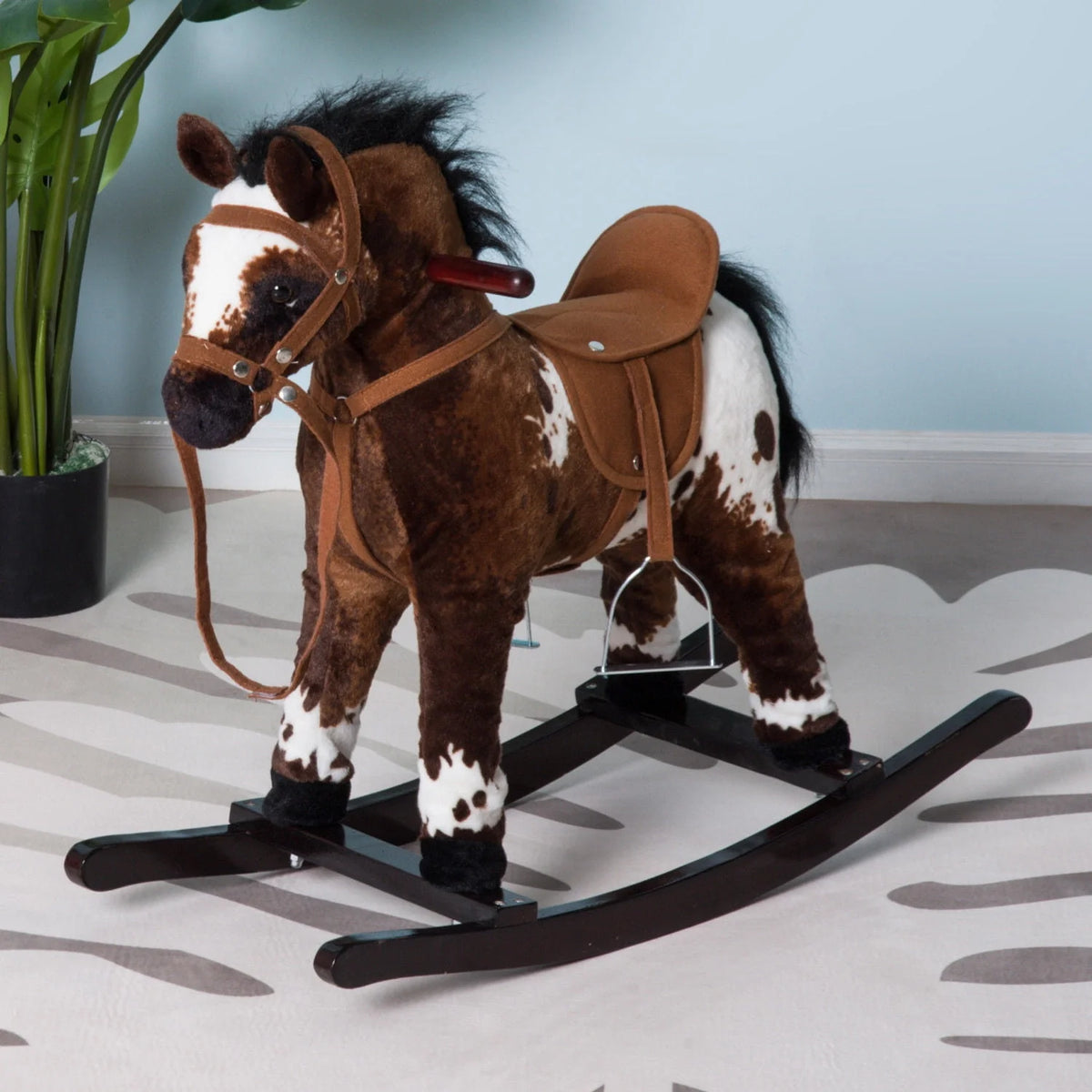 Plush Kids Ride On Rocking Horse Toy O68680