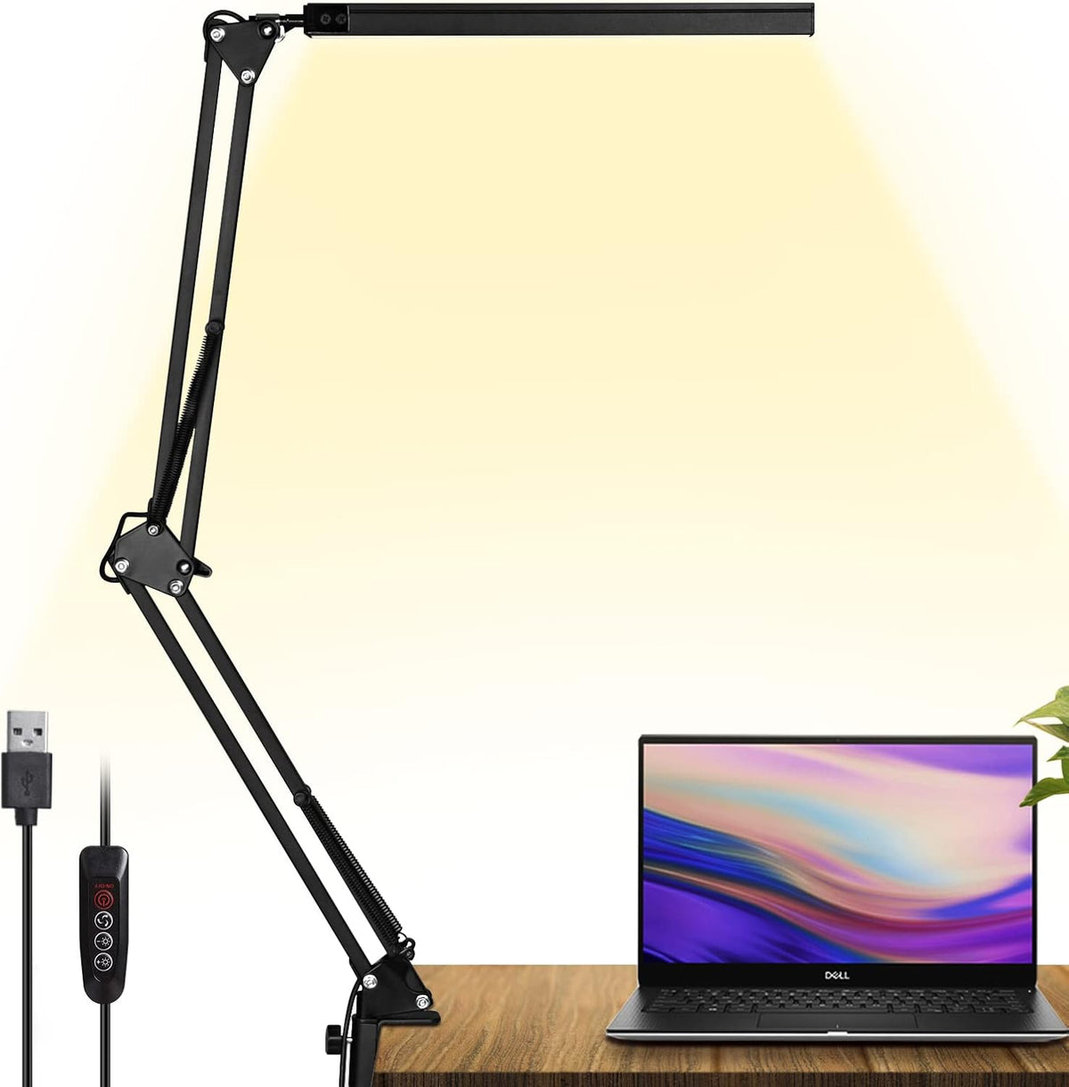 LED Desk Lamp with Clamp and Round Base N23301