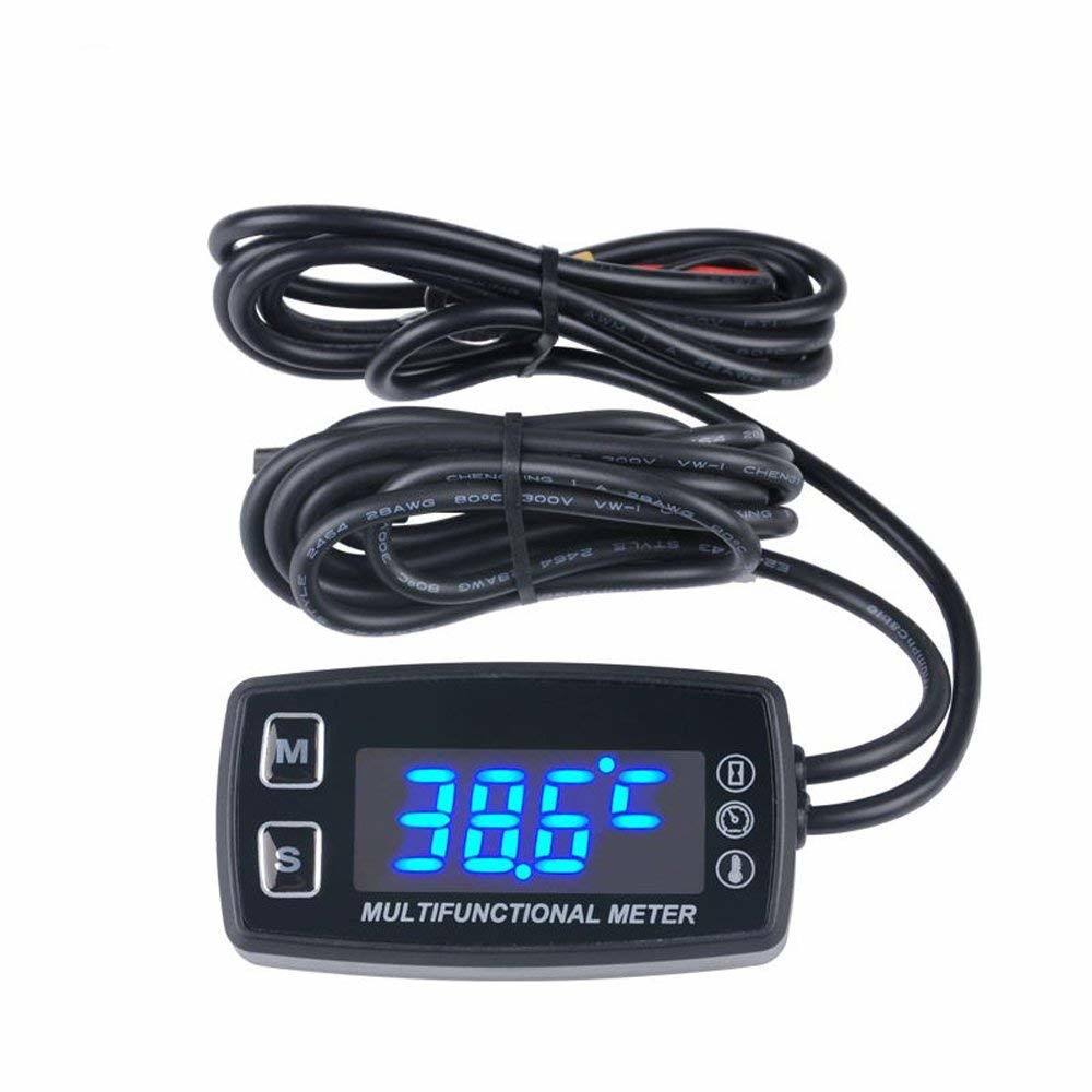 LED Tach Hour Meter Thermometer Temperature Meter T76455