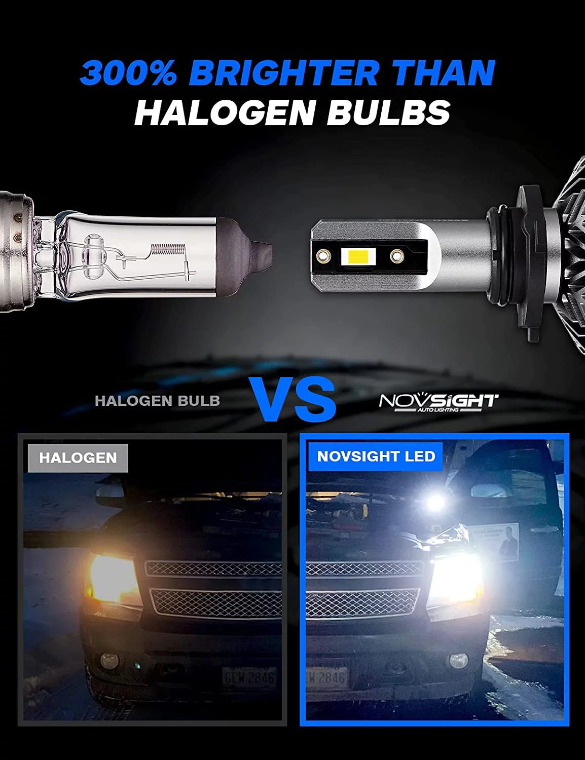 9005 9006 LED Headlight Bulbs Combo High and Low Beam 6500K Cool White Z248