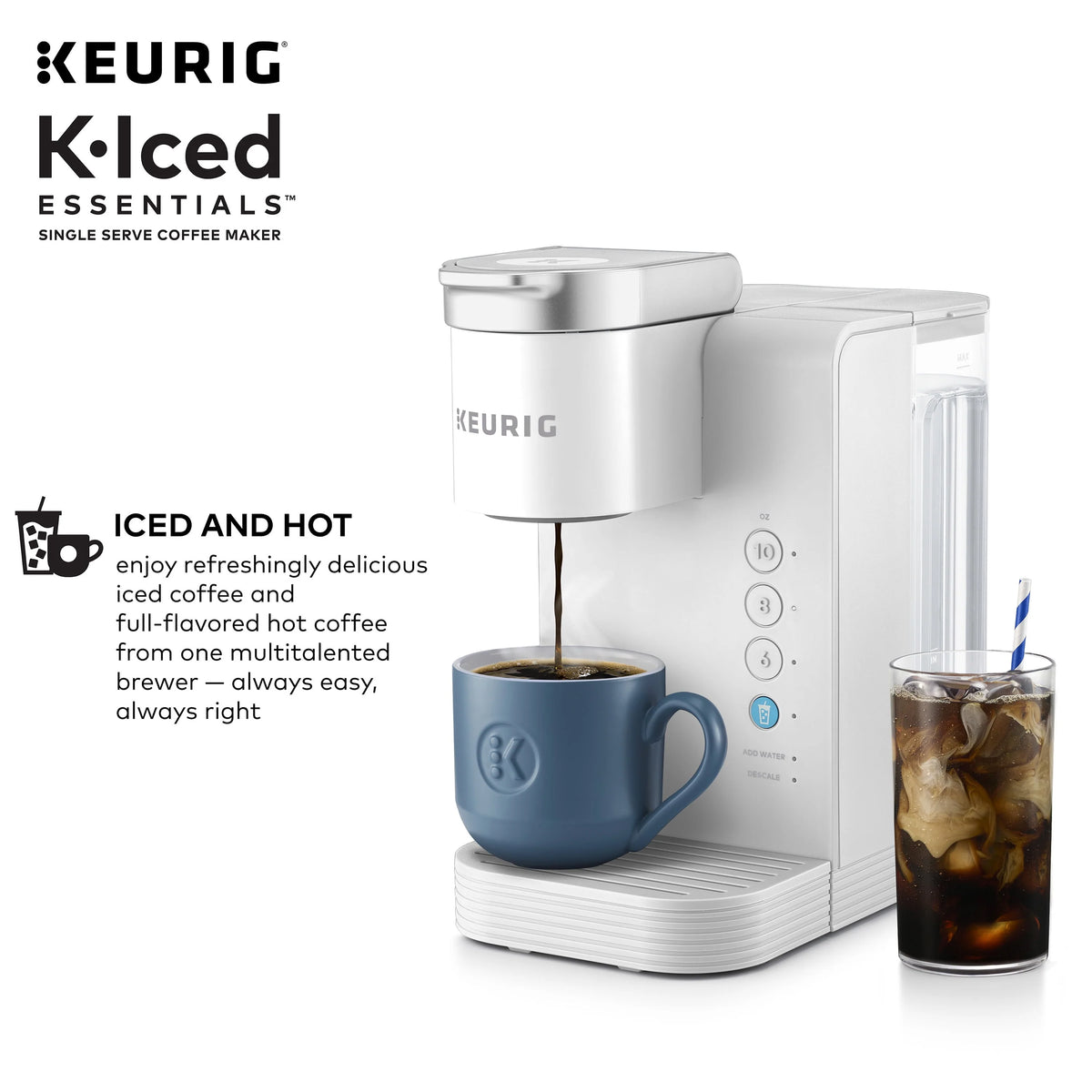 White Iced and Hot Single-Serve Coffee Maker V601