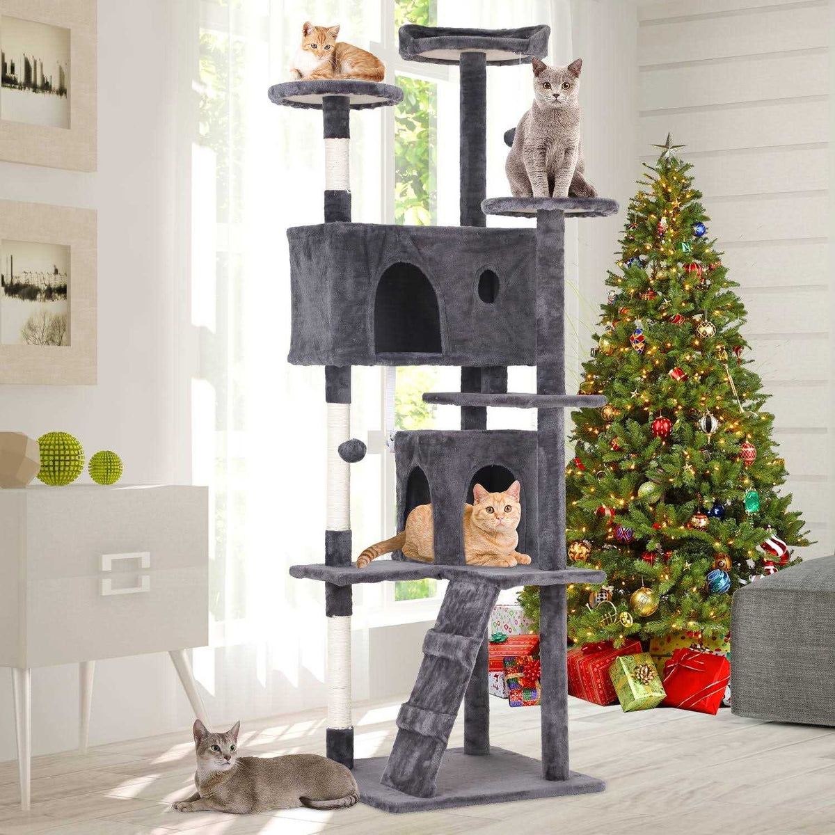 70-in Cat Tree Tower with Scratching Post S7426