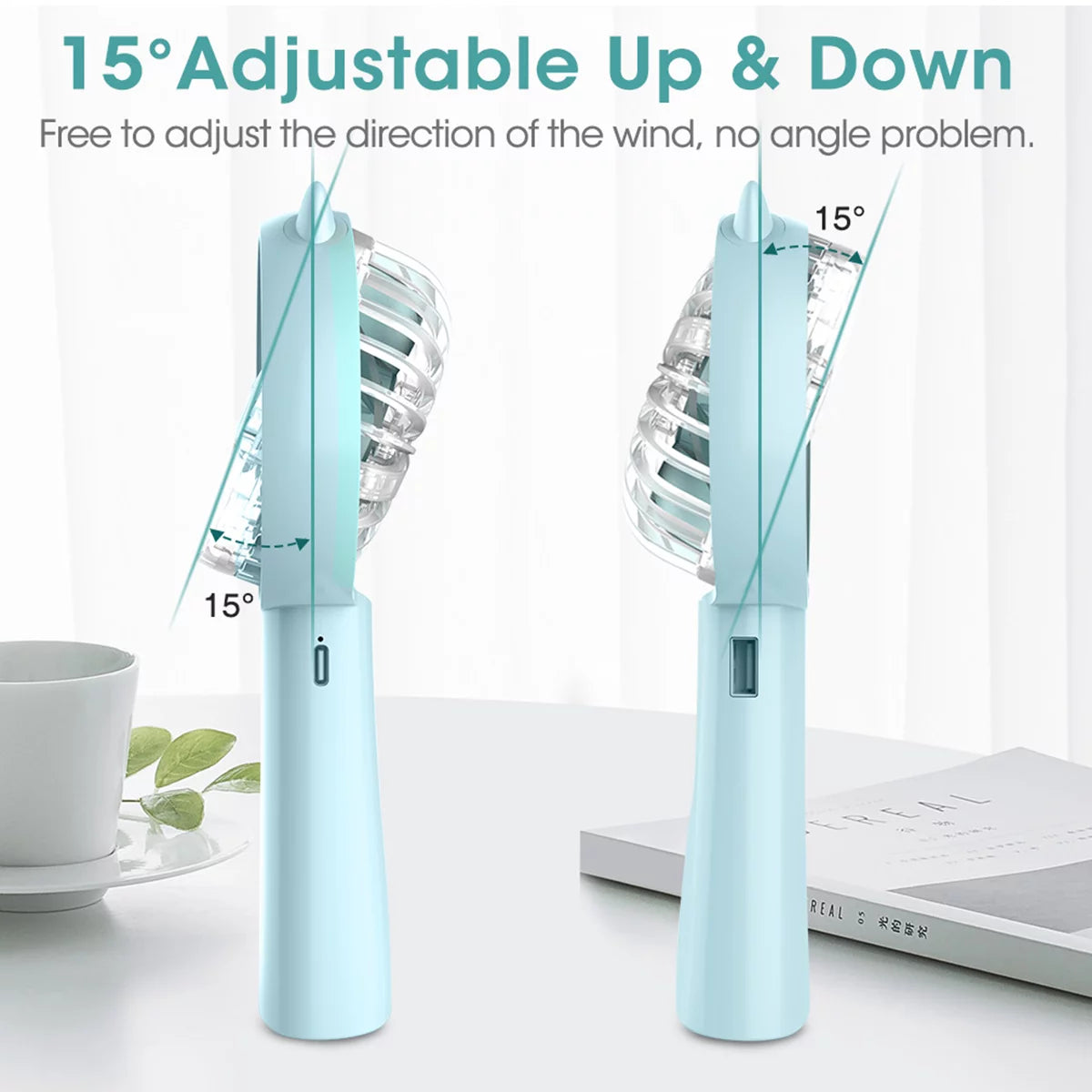 4 Speeds Mini Handheld Fan USB Rechargeable B851