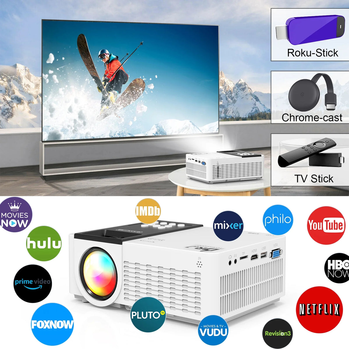 5G WiFi Bluetooth Projector B470