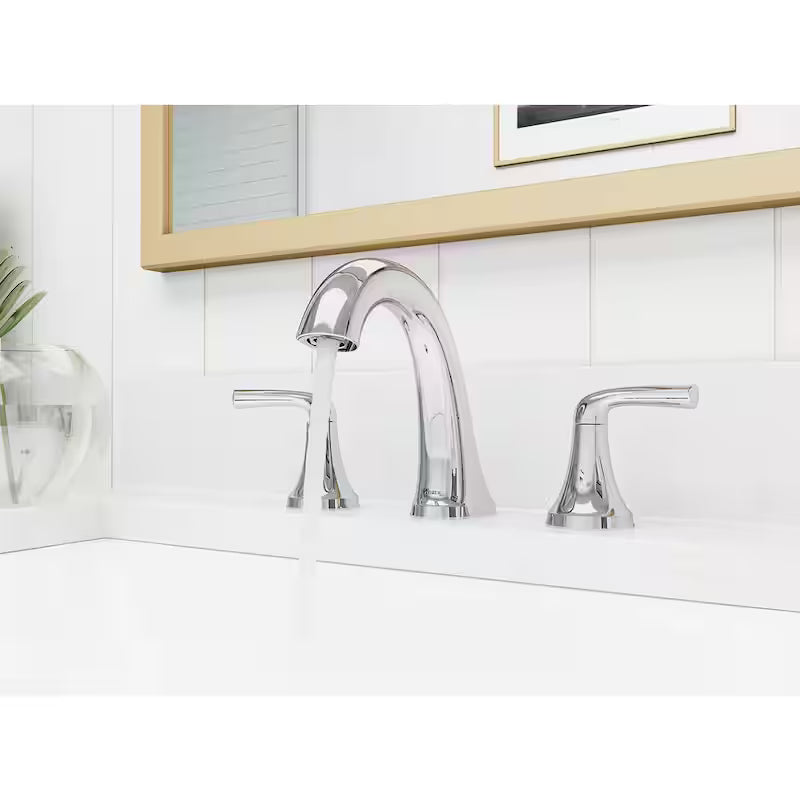 8 in. Widespread Double Handle Bathroom Faucet in Polished Chrome N7103