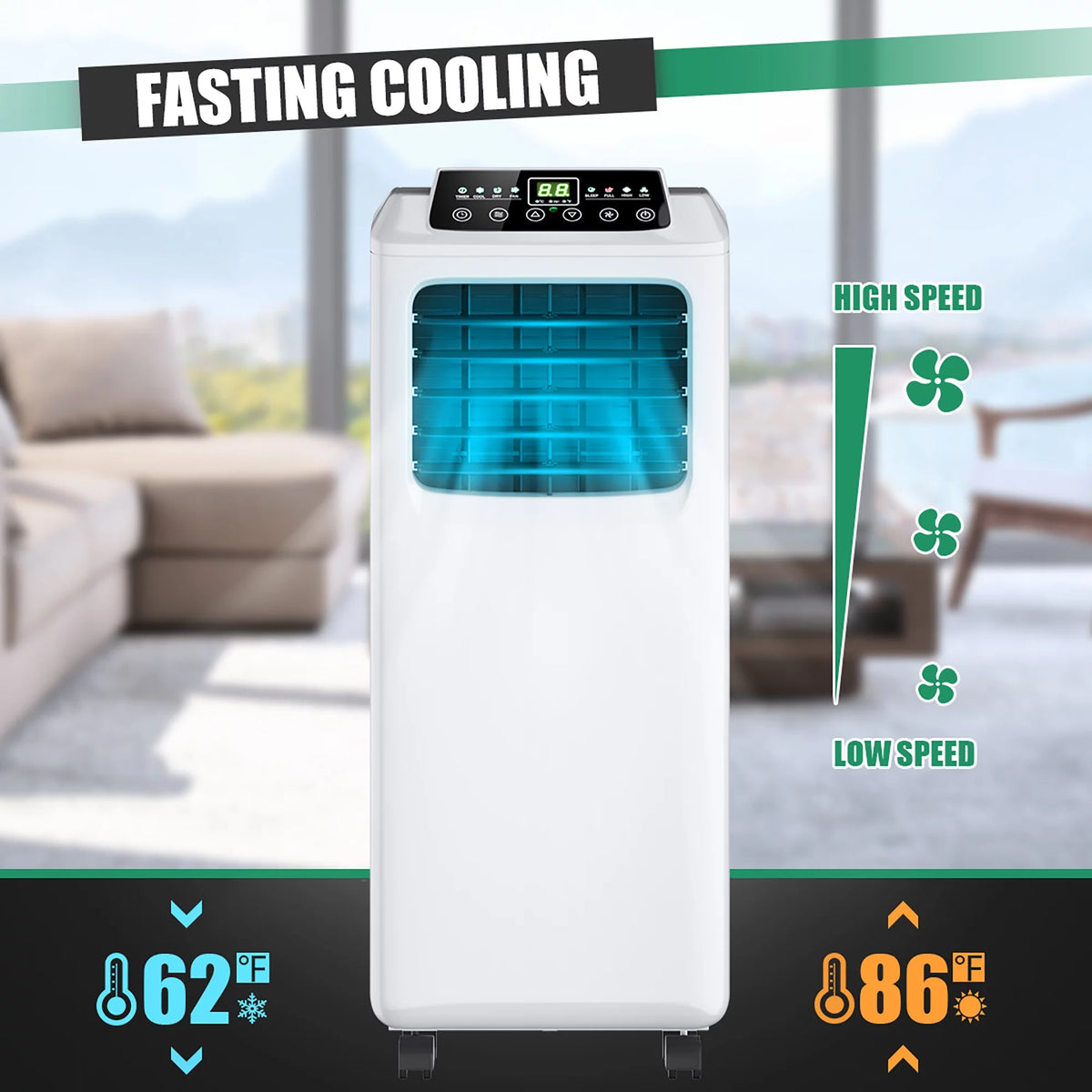 5500 BTU 3-in-1 Portable Air Conditioner with Dehumidifier and Window Kit T52020