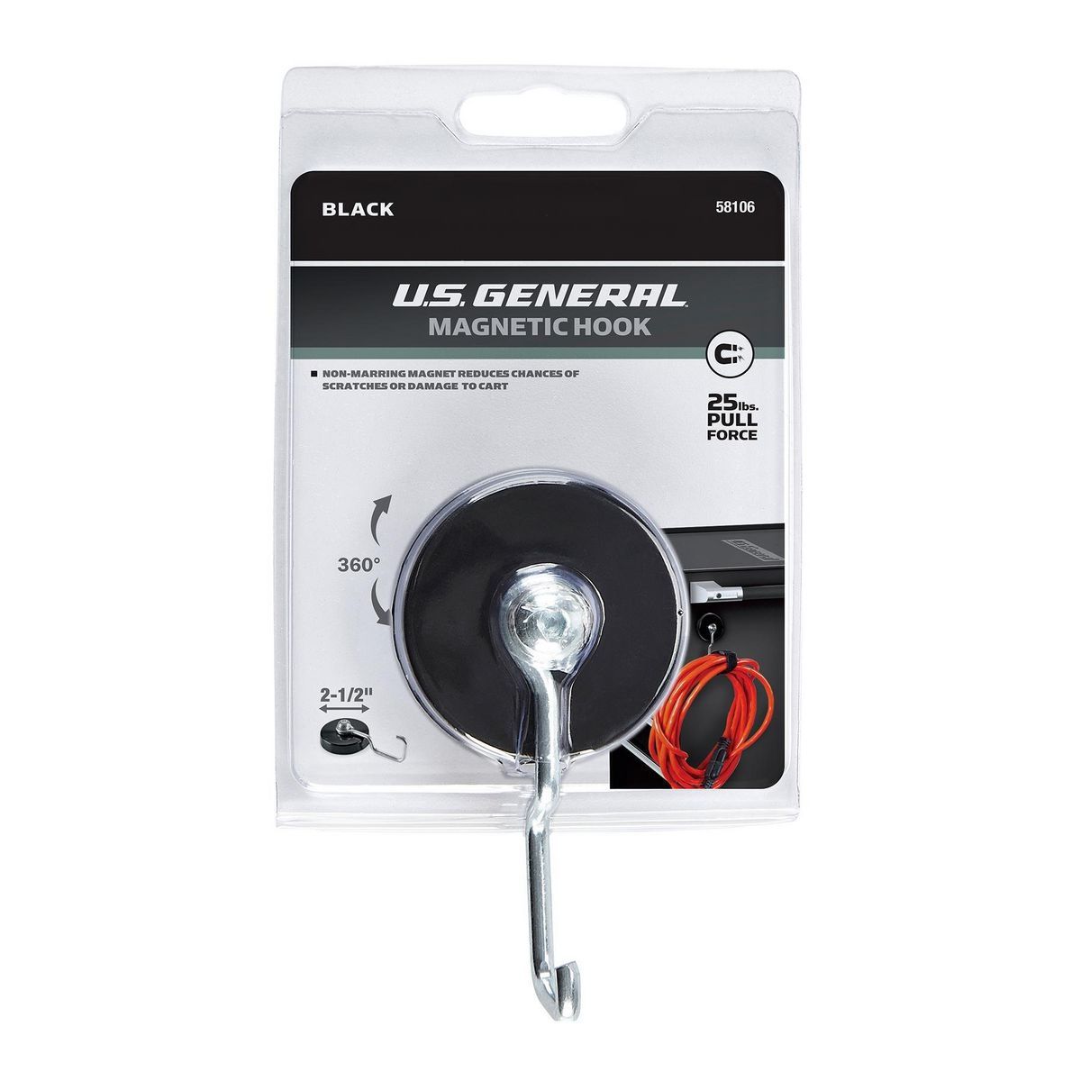 Magnetic Hook, Black L9830