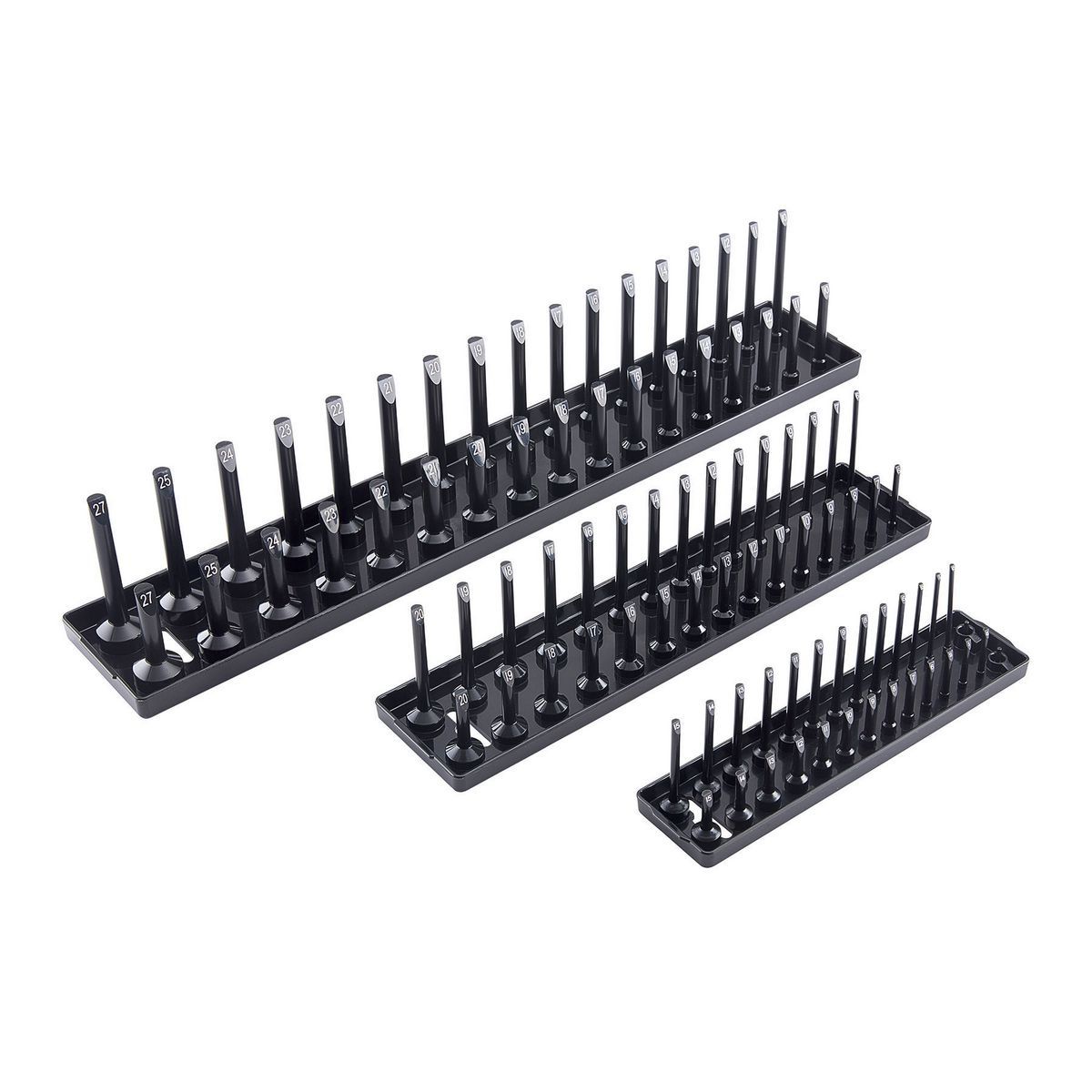 3 Piece Black Metric Socket Tray F440173