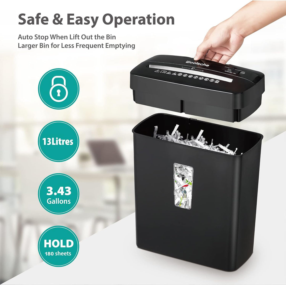 6-Sheet Cross Cut Paper Shredder with Security Lock U857