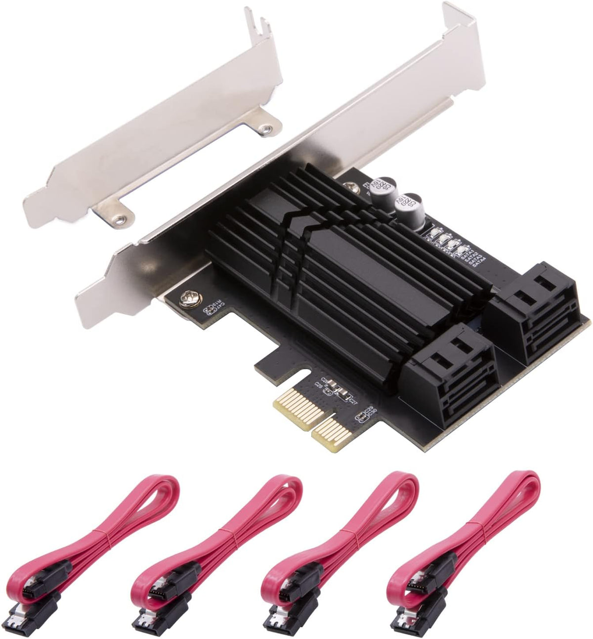 6 Port PCIe x4 SATA 3.0 Expansion Card with 6 SATA Cables K104857