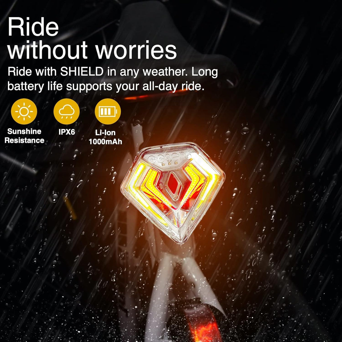 Smart Bike Tail Light with Theft Alarm and Turn Signals A516