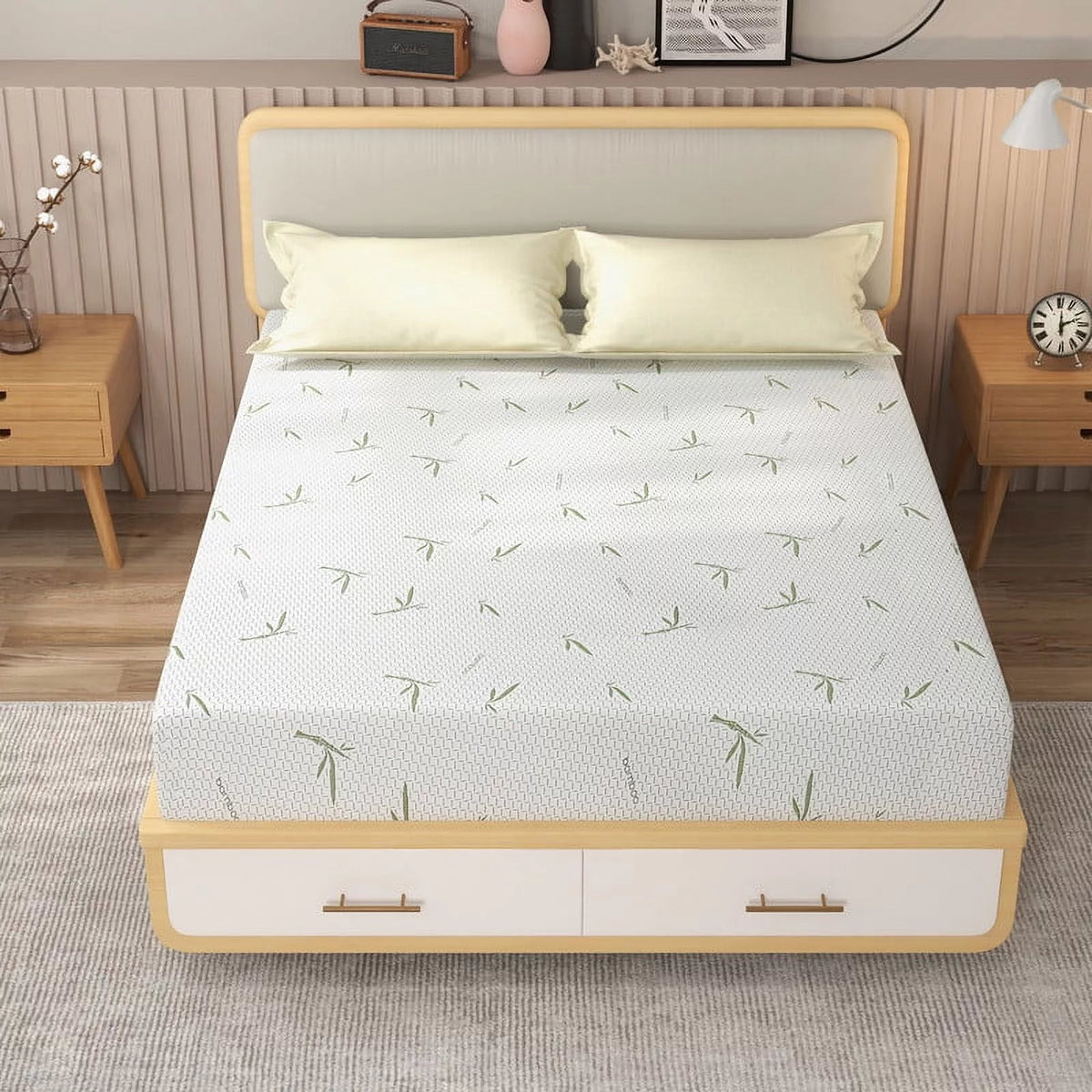 6 inch Green Tea Gel Memory Foam Mattress with Bamboo Knit Cover V8593