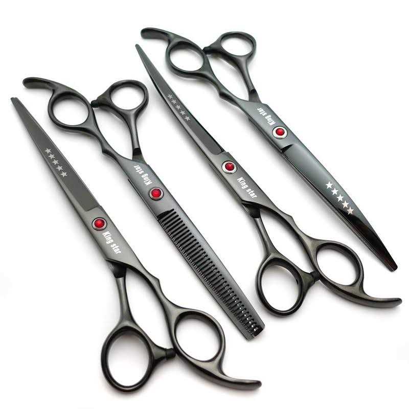 7.0in Titanium 4pcs Dog Grooming Scissors Set F10444