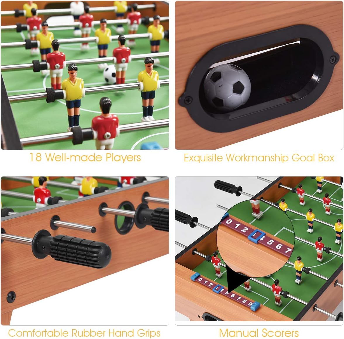 27 Foosball Table Wooden Soccer Game Table Top Z62436