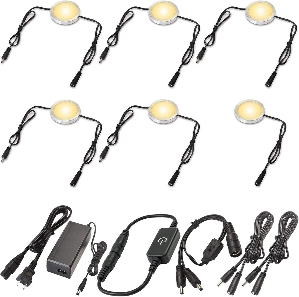 Under Cabinet LED Lighting Kit, Touch Dimmable, 12 Lights, Warm White H27980