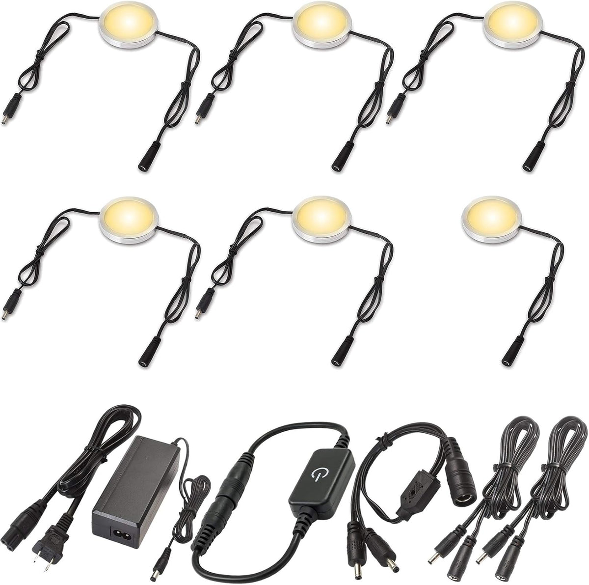 Under Cabinet LED Lighting Kit, Touch Dimmable, 12 Lights, Warm White H27980