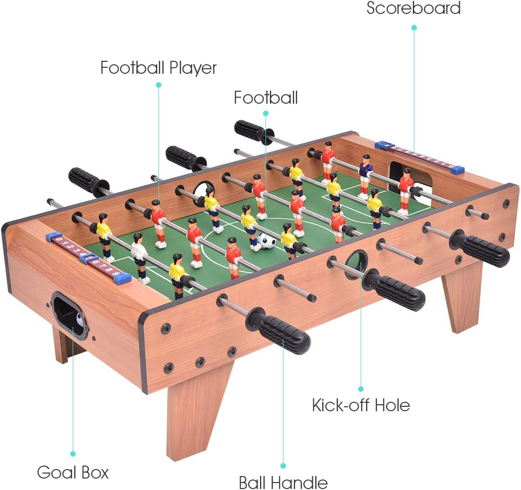 27 Foosball Table Wooden Soccer Game Table Top Z62436