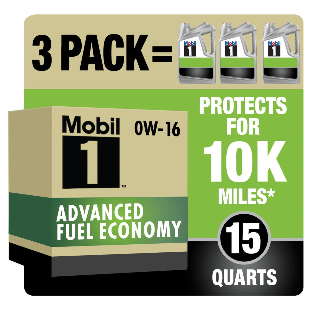 Full Synthetic Motor Oil 0W-16 5 Quart Pack of 3 C36310