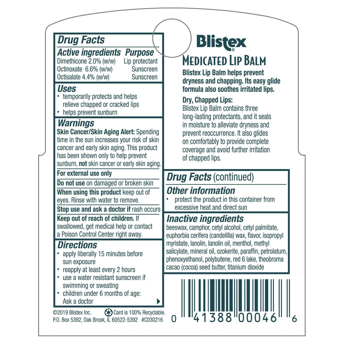 Medicated Lip Balm SPF 15 C7055
