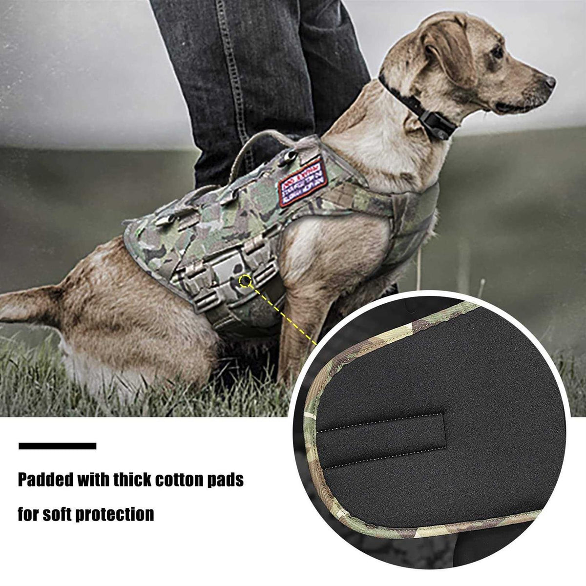 Tactical Dog Harness Adjustable Padded MOLLE Vest V88642