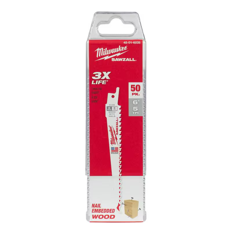 6 in. 5 TPI Reciprocating Saw Blades (50-Pack) Q701