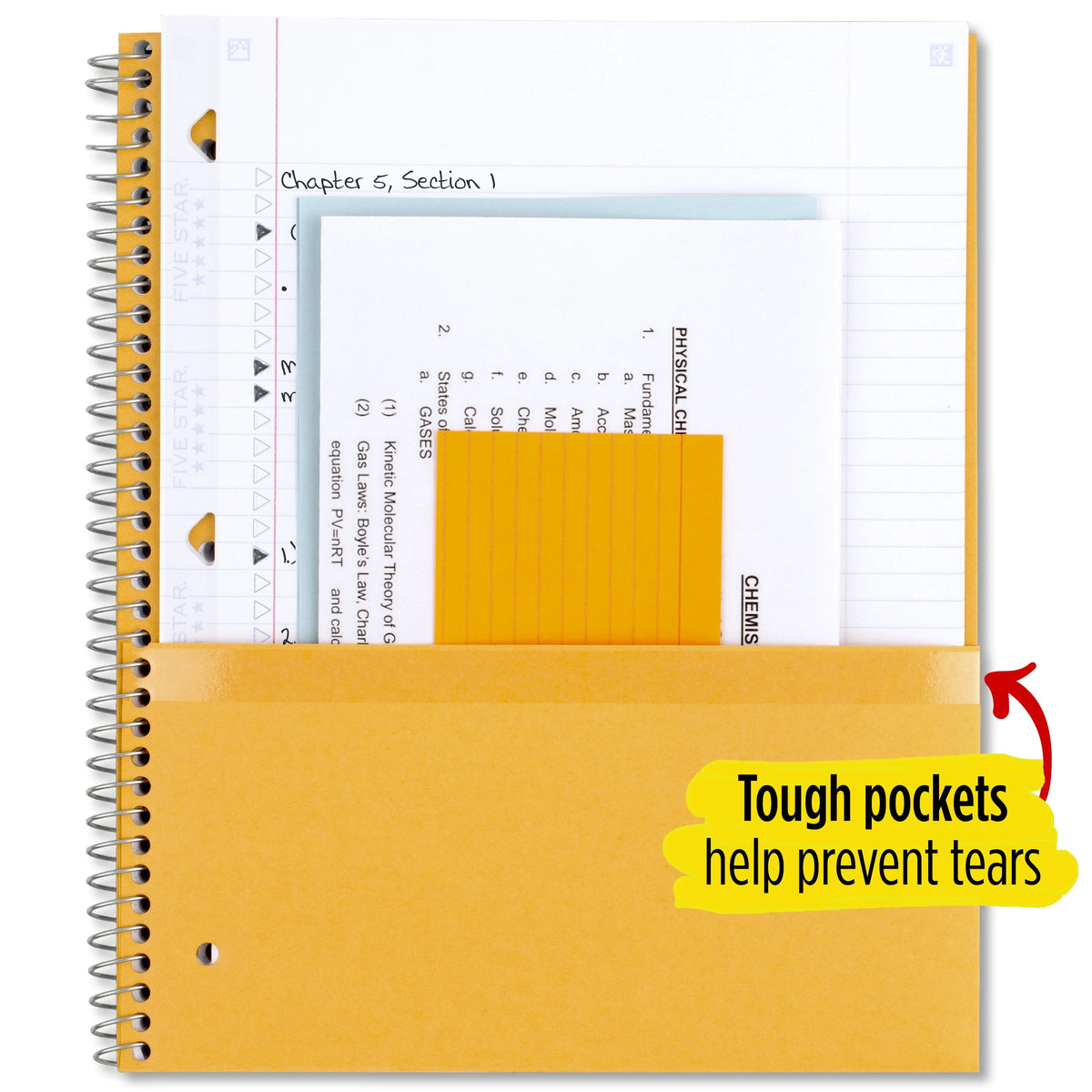 Wirebound Notebook, 3 Subject, College Ruled, Pacific Blue K5285