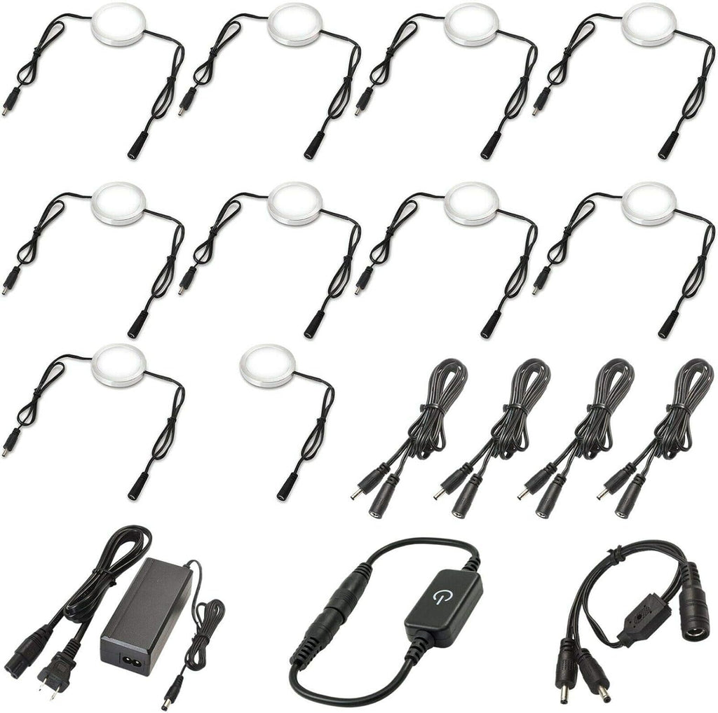 Under Cabinet LED Lighting Kit, Touch Dimmable, 12 Lights, Warm White H27980