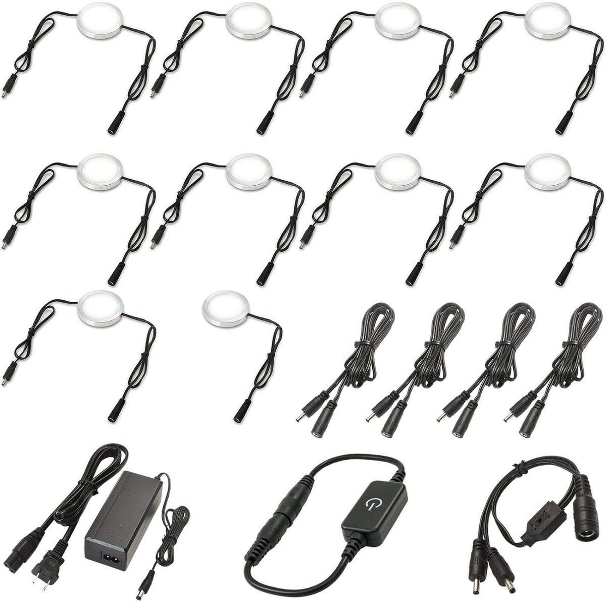 Under Cabinet LED Lighting Kit, Touch Dimmable, 12 Lights, Warm White H27980