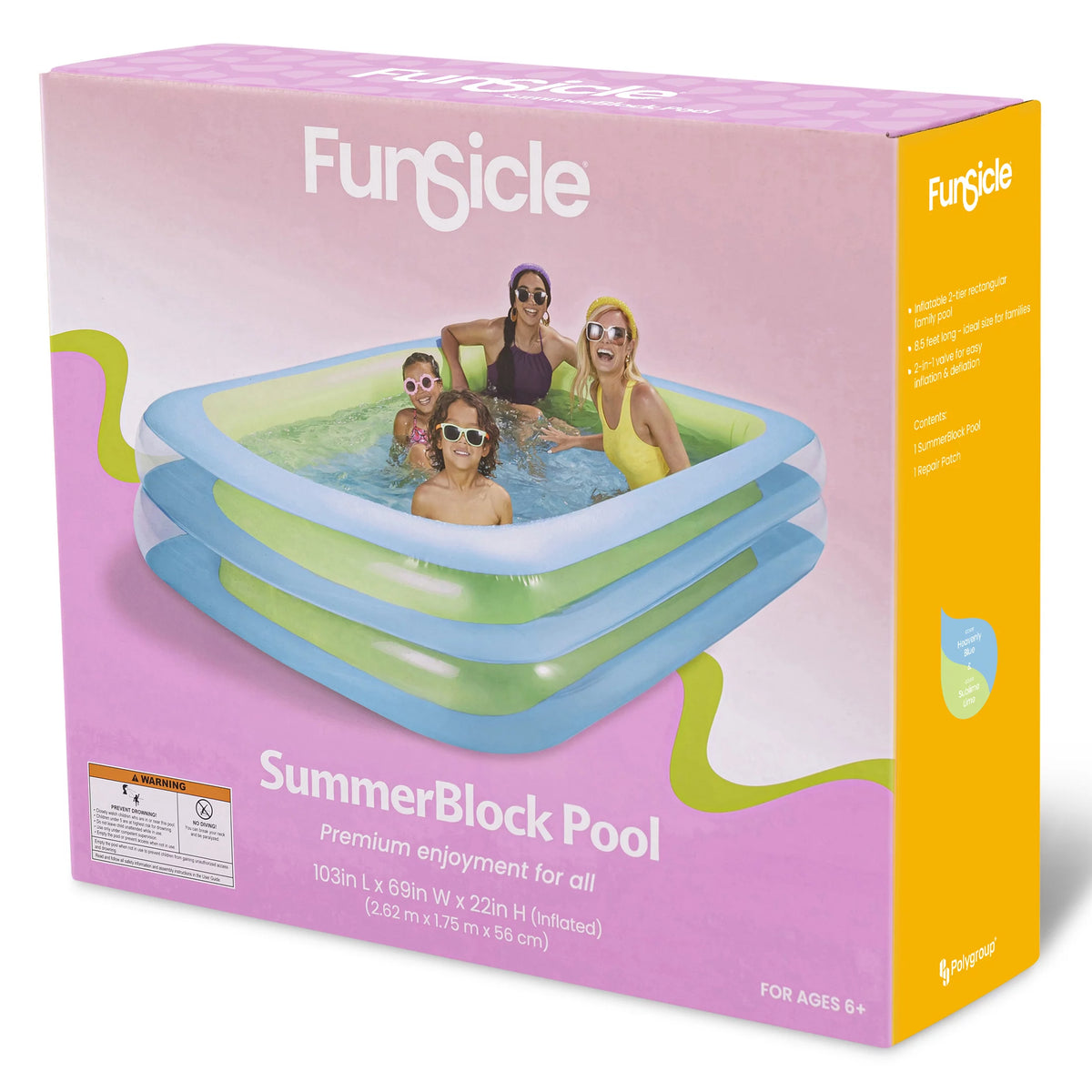 Blue Inflatable Rectangular Swimming Pool X209782