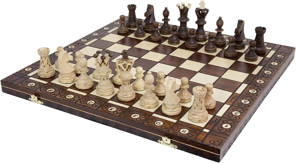 Handmade European Wooden Chess Set with 21 Inch Board O4666