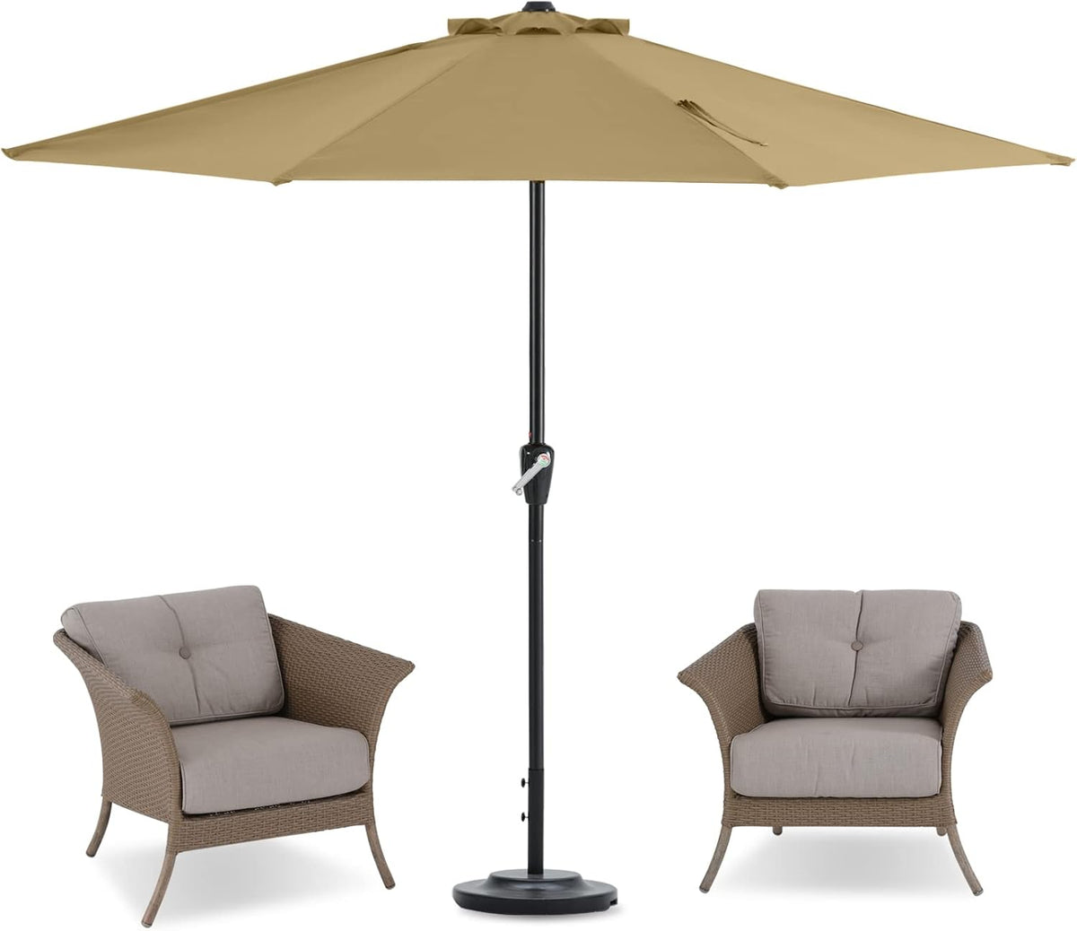 9FT Patio Half Umbrella Light Gray R613208