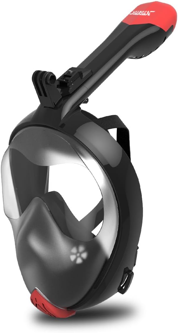 Full Face Snorkel Mask with Foldable Tube and Camera Mount F897