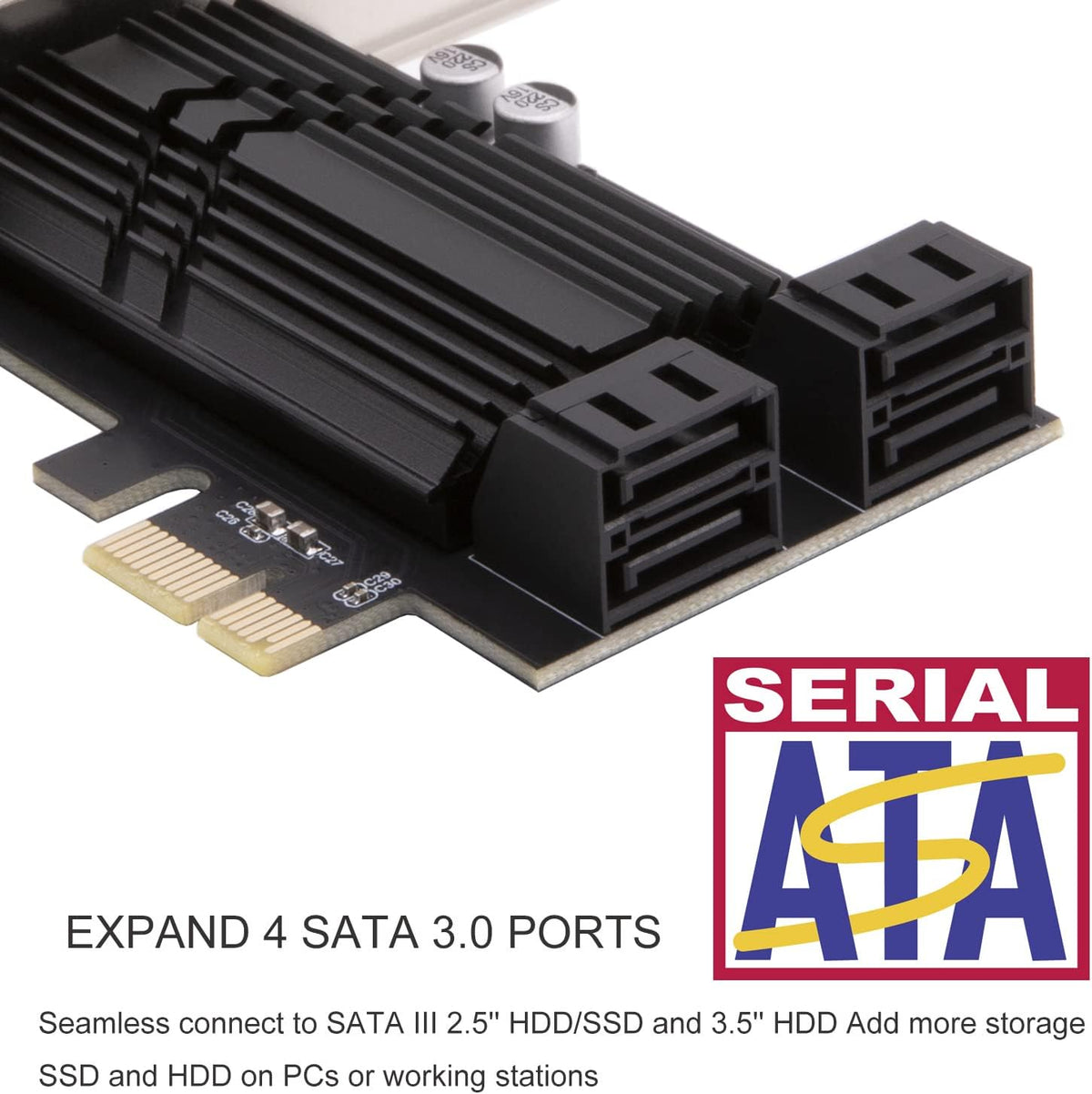 6 Port PCIe x4 SATA 3.0 Expansion Card with 6 SATA Cables K104857