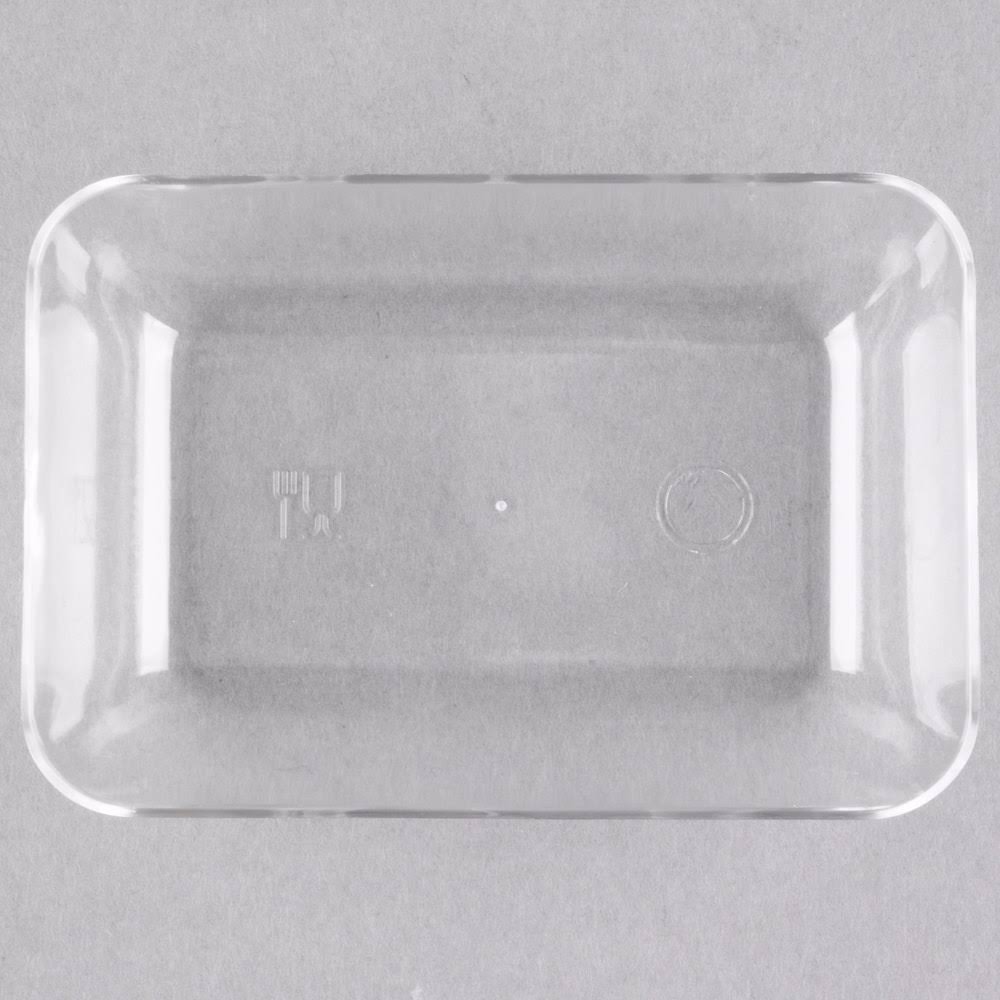 Clear Plastic Rectangular Tiny Tray - 200/Case H44209
