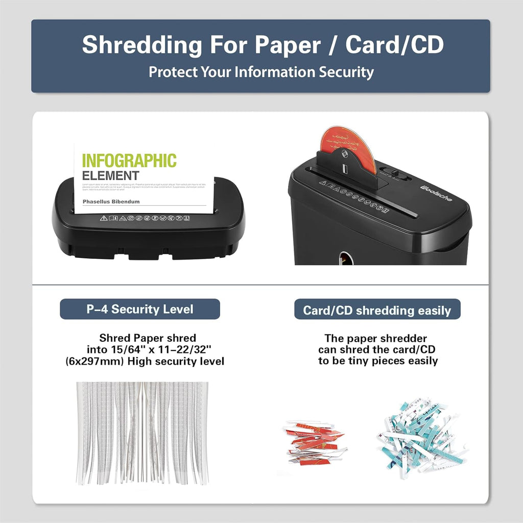6-Sheet Cross Cut Paper Shredder with Security Lock U857